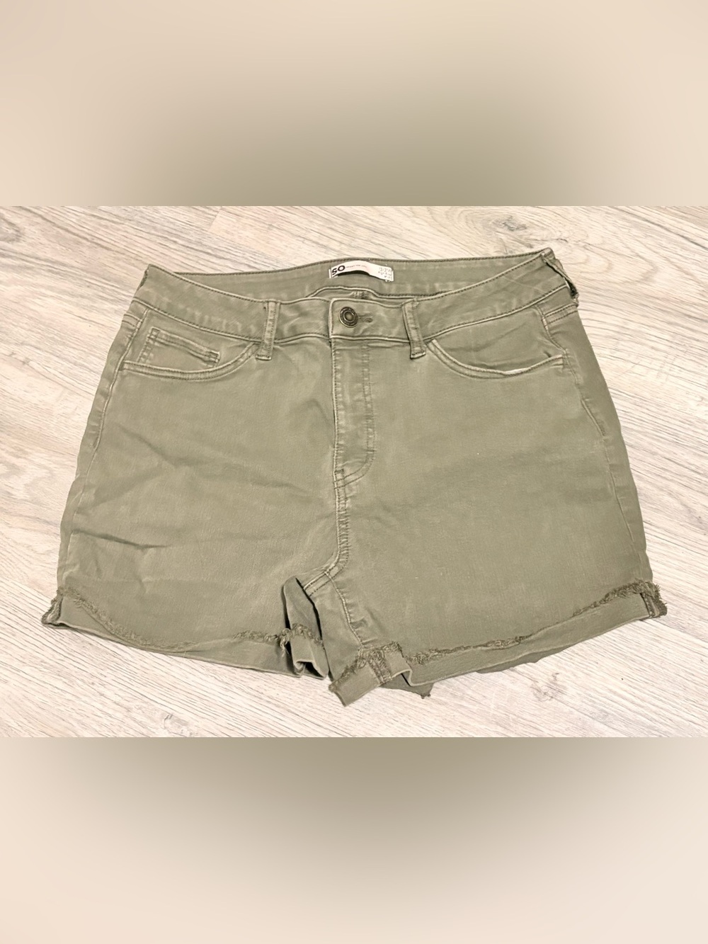 SO Olive Green High-Rise Denim Shorts
